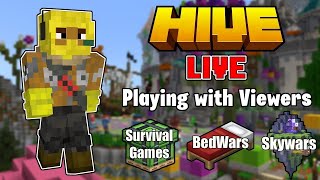 🔴Minecraft Live🔴- Playing with Viewers - Hive -  Bedwars - Skywars - Bedrock - Ps4/Xbox/Pc/Switch