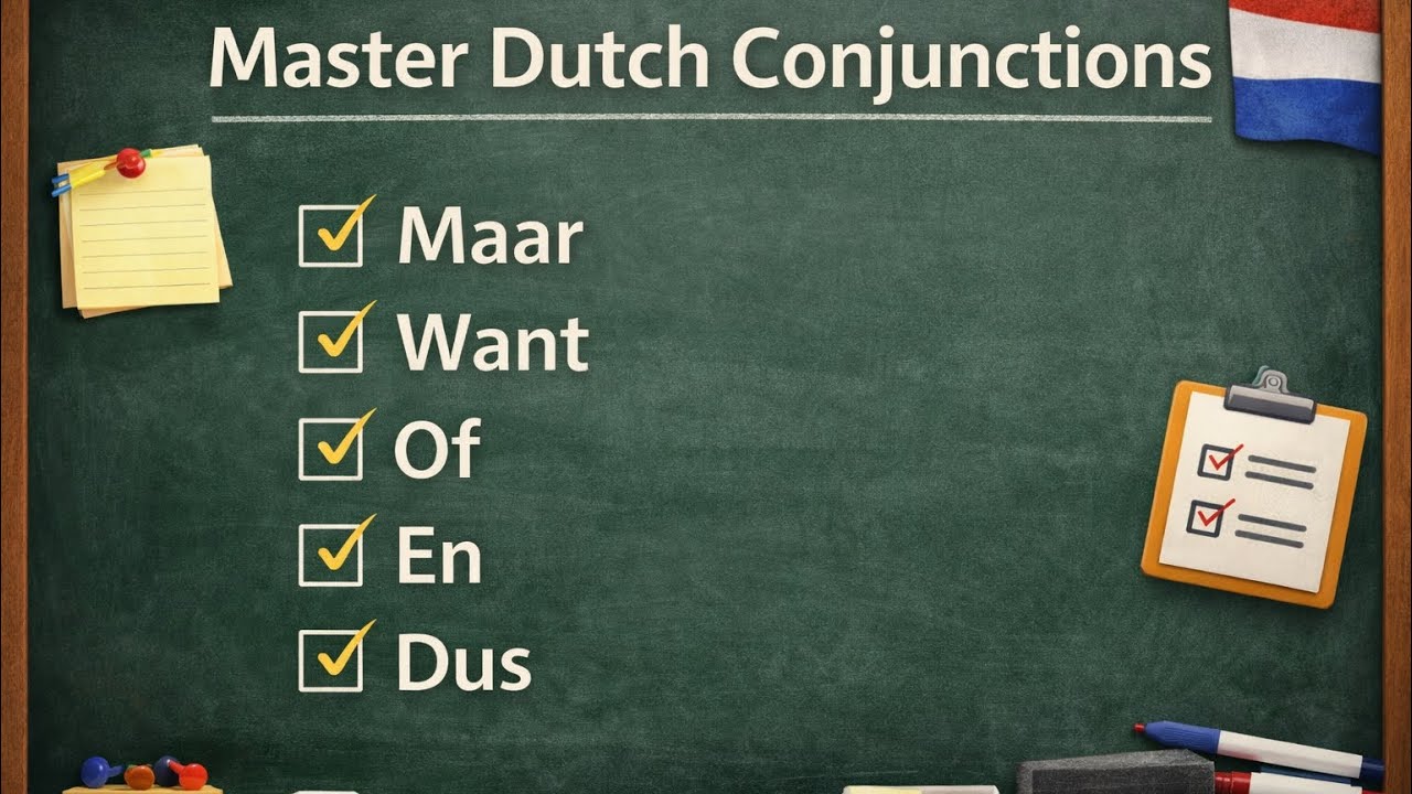 Nederlandse voegwoorden: Maar, Want, Of, En, Dus eenvoudig uitgelegd/Dutch Conjunctions Made Easy A2