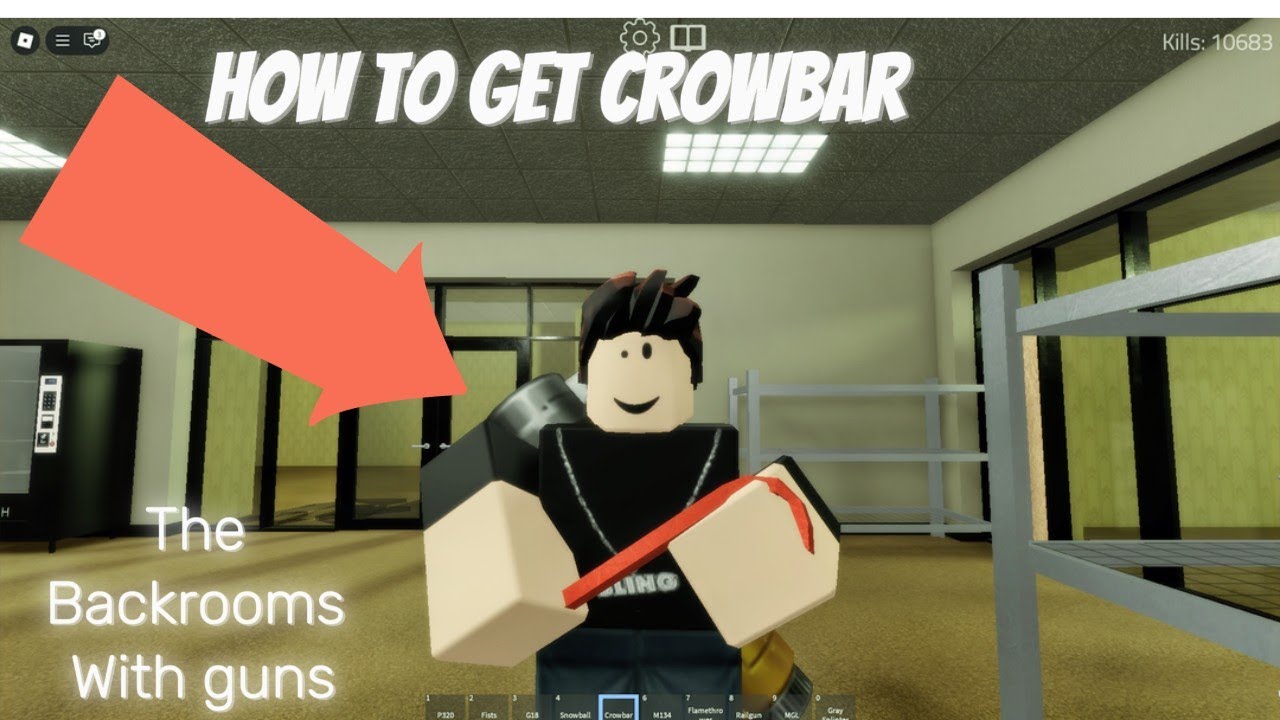 How to get the Crowbar in Roblox The Backrooms With Guns!
