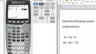 TI-84 Tutorial: Solving systems of equations with rref