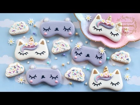 How to make Unicorn & Lavender Bear Sleep Mask Cookies