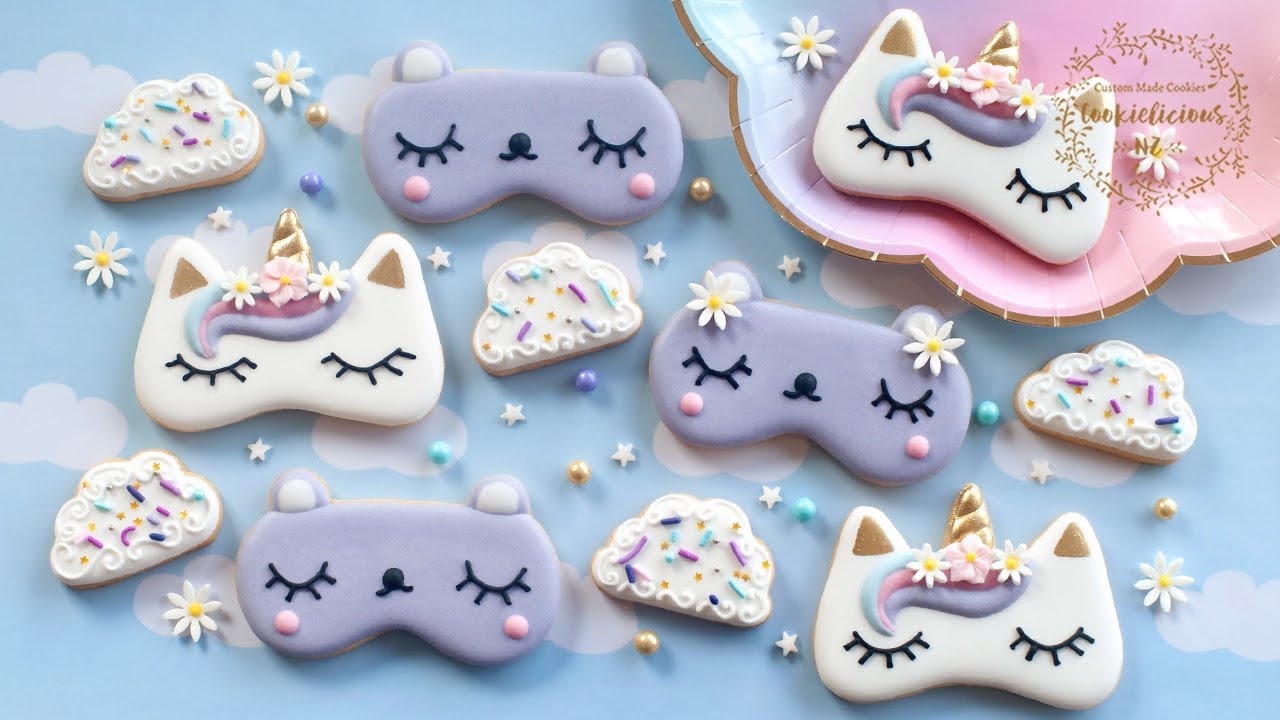 How to make Unicorn & Lavender Bear Sleep Mask Cookies