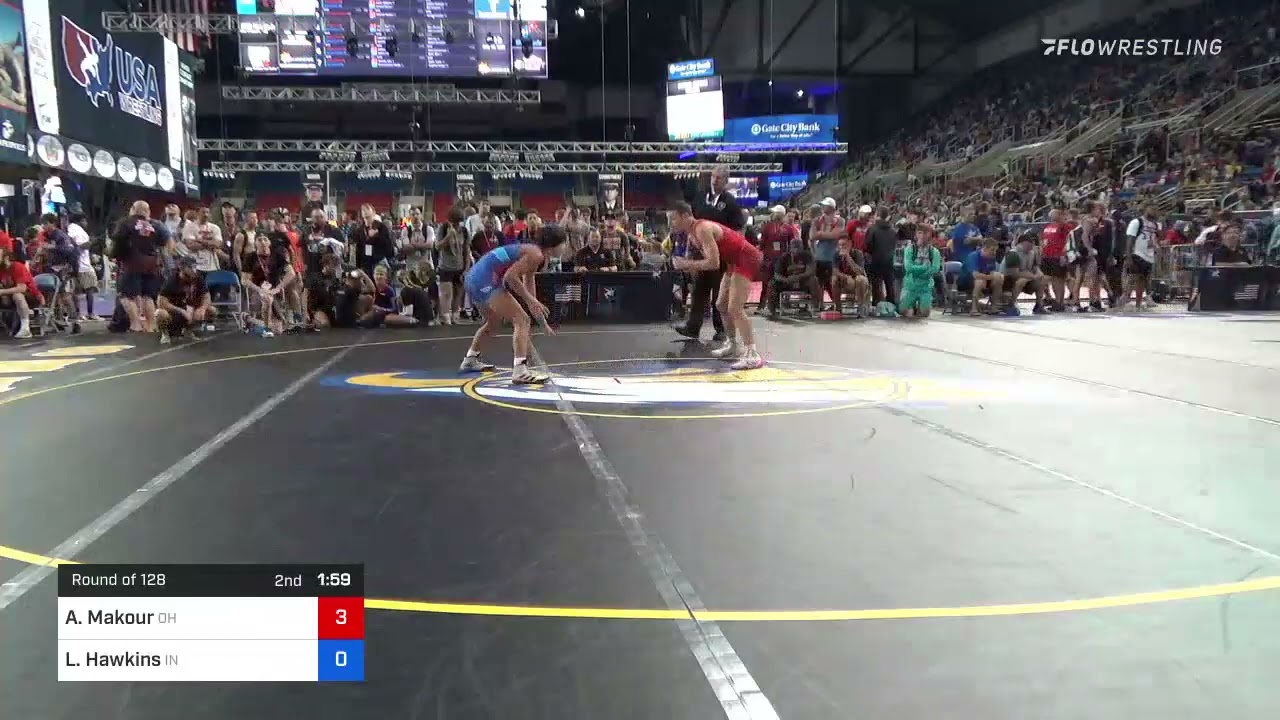 132 Lbs Round Of 128 - Adam Makour, Ohio Vs Landon Hawkins, Indiana C2d3