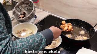 Como hacer Champiñone rebosados/How to make Champignons overflowing/Champignons mit Sauce zubereitet