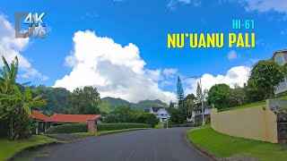 HI-61 Pali Hwy Nuuanu Pali Drive Honolulu Oahu Hawaii 4K Driving