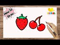 How to Draw: Strawberry and Cherry simply