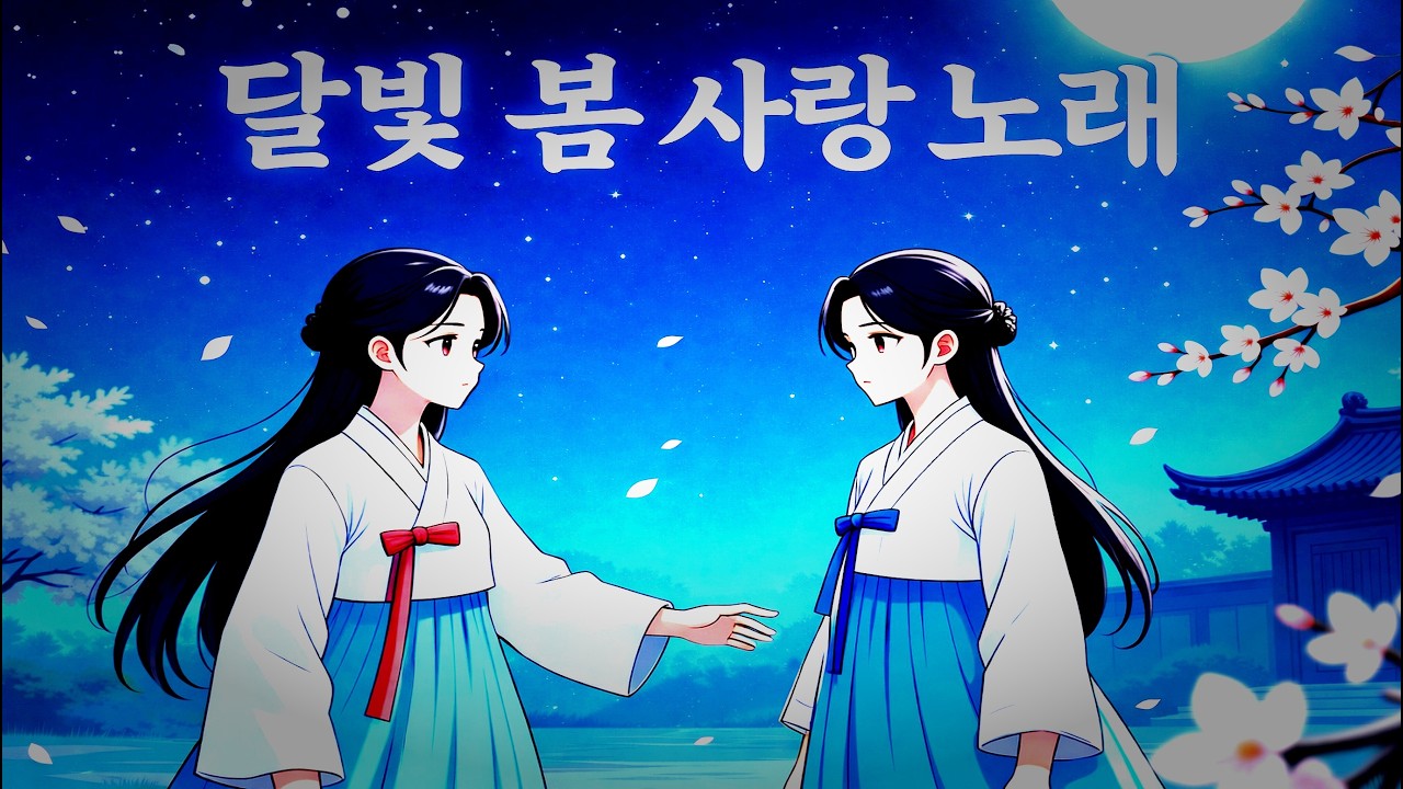 달빛 봄 사랑 노래 🌸 조선 감성 모던팝 MV | 한복 애니메이션 뮤직비디오