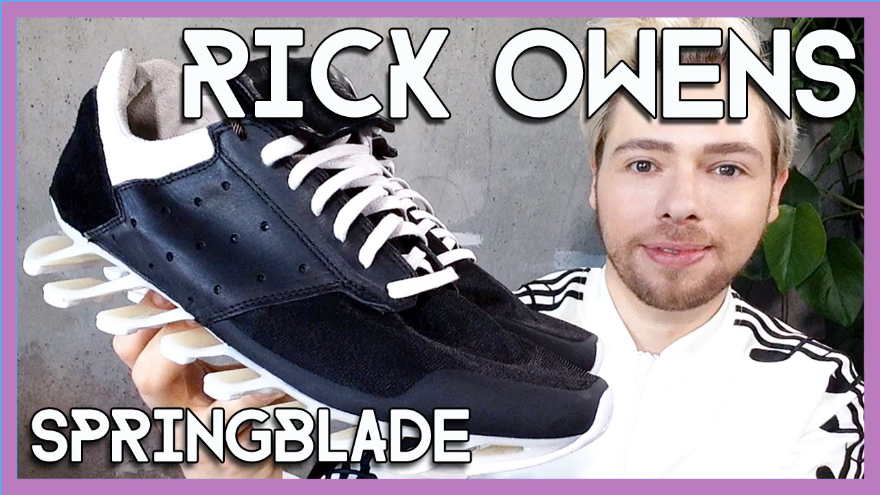 Rick Owens x adidas black & white springblade ss15 review - YouTube