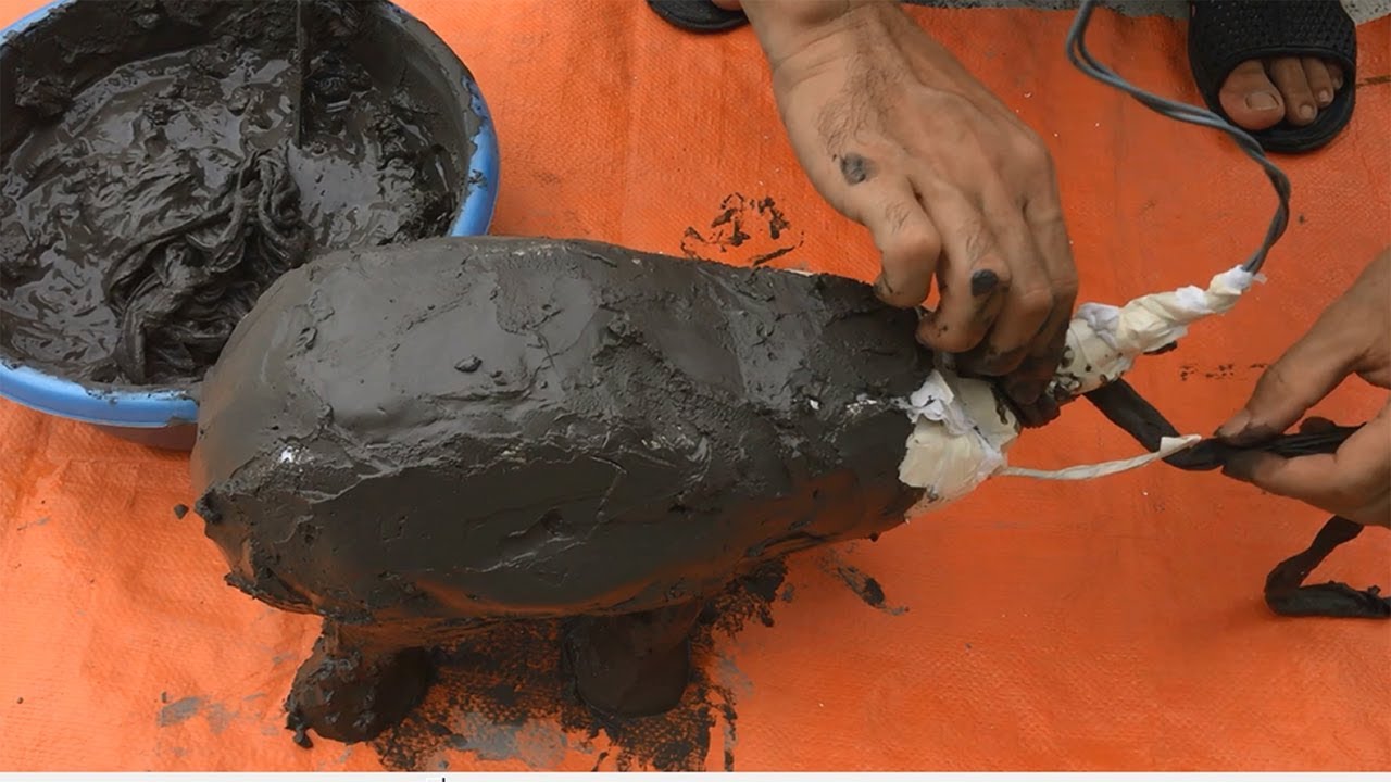 Mr. Truyen /  Beautiful cement craft ideas / Design bonsai pots from Elephants / Sponges And Cement