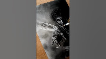 Lord Krishna Charcoal Drawing | Krishna Portrait In Charcoal 🔥🕉 #art #drawing #krishna  #shorts