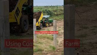 TRACTOR 🚜 Using Compost in Fish Farm #satisfyingasmr #ytshortsindia #trendingvideo