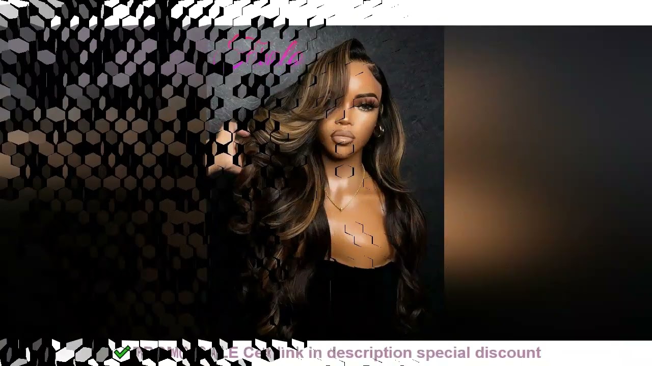 Highlight Ombre Lace Front Wigs Human Hair Body Wave Lace Front Pre Plucked 13x6 1B/30 Brown Highlig