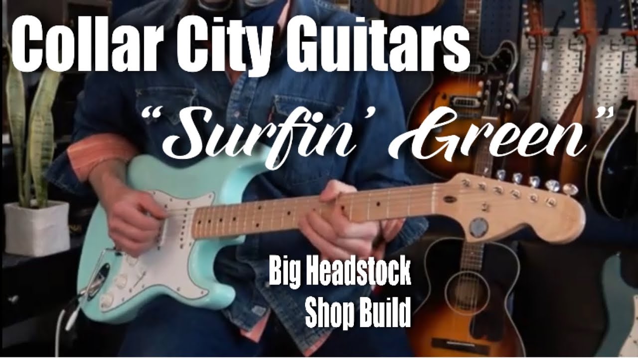 Collar City Guitars "Surfin' Green" Big Headstock Custom SStyle with