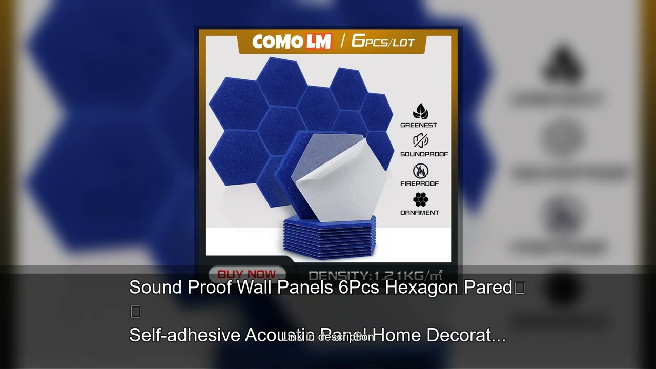 Sound Proof Wall Panels 6Pcs Hexagon Pared Self-adhesive Acoustic Panel Home Decorative For Liv