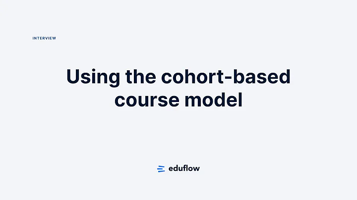 Why Dr. Philippa Hardman uses the cohort model