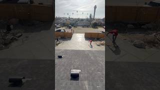 Almost fell off the roof for this clip #concrete #construction #fyp #bakersfield #cement #asmr