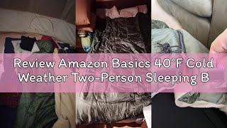 Review Amazon Basics 40°F Cold Weather Two-Person Sleeping Bag for Outdoor Camping, Queen Size XL, 8
