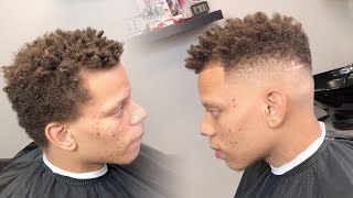 HAIRCUT TUTORIAL HIGH TOP FADE SIMPLE CROSS DESIGN CRISPY LINE UP
