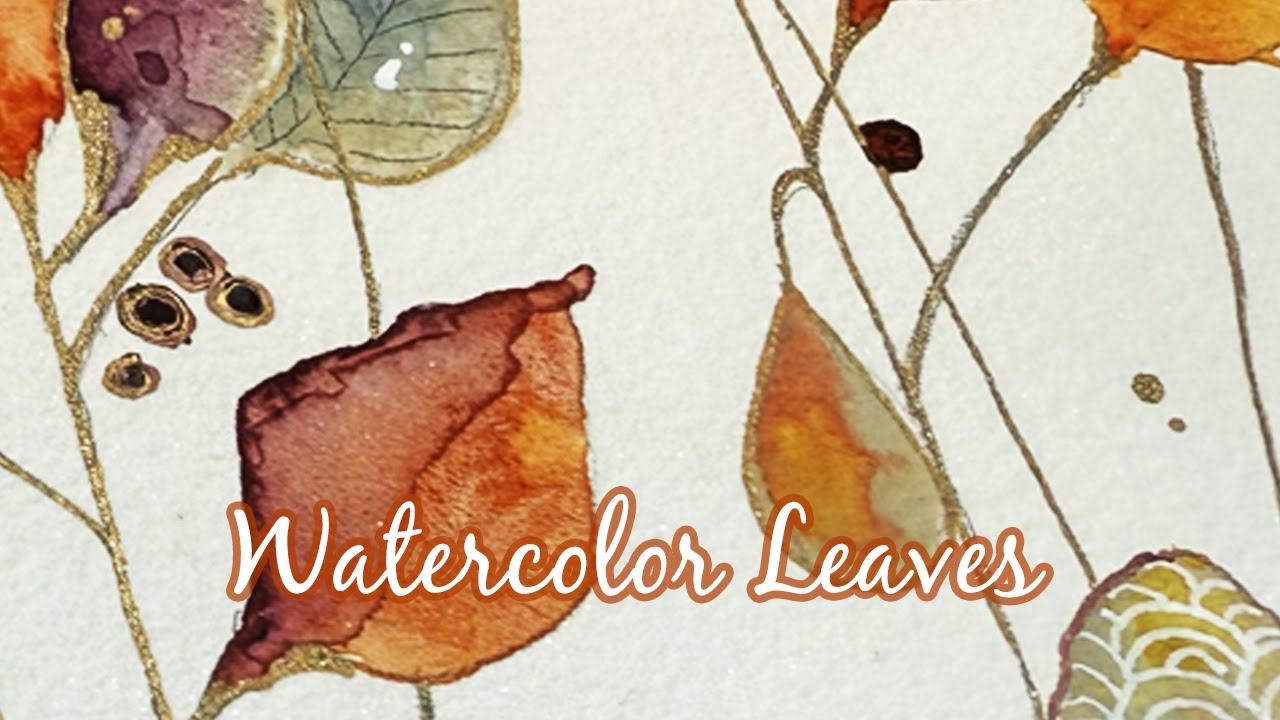 Watercolor Leaves Painting with Zentangle Art Fun! Follow along!