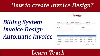 How to create Invoice & Design | how to design bill in excel