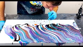 CELLS CELLS CELLS~Chaos Ribbon Swipe and Spin~Acrylic Pouring~Fluid Art~234