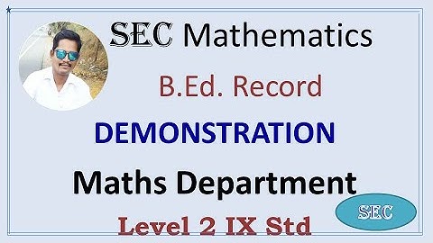 B.Ed Records -- Demonstration Record -- English (Maths Department) -- Level 2