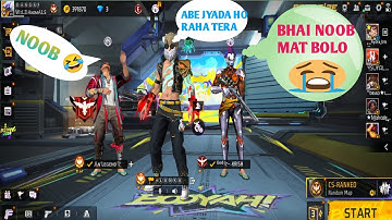 1 Random Grandmaster Player Call Me noob😠 i challenge them 1 v 1 custom room - Garena Free Fire