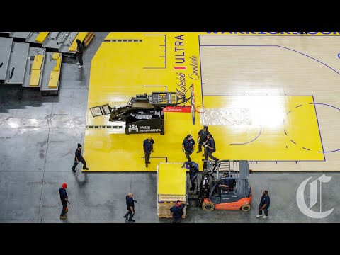 Timelapse Watch how the Golden State Warriors court is assembled