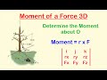 15  moment of a force 3d  vector formulation  example 1