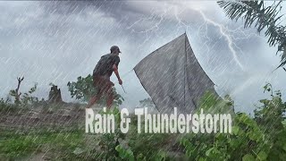 SUPER AMAZING❗ ⛈️ HEAVY RAIN CAMPING WITH THUNDERSTORM - I'm scared