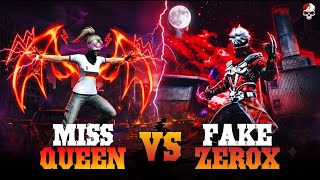Fake Zerox vs Miss Queen 1v1 Battle | 100% Headshot 🇮🇳🇳🇵