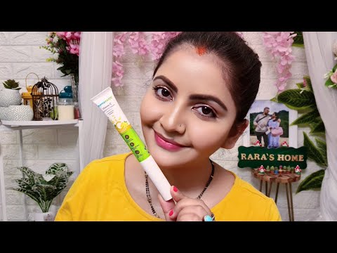 MAMAEARTH vitamin c under eye cream with electric massager review | RARA | dark circle fatigue