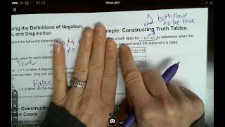 Math 1332 3.3 Truth Tables for negation, conjunction, and disjunction