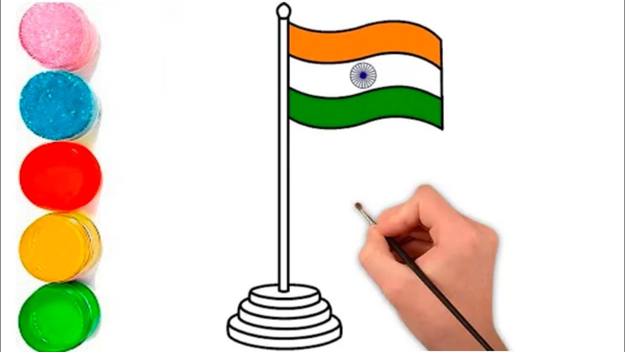 How to Draw Indian 🇮🇳 Flag Easy | Easy Drawing for Kids, Toddlers ...