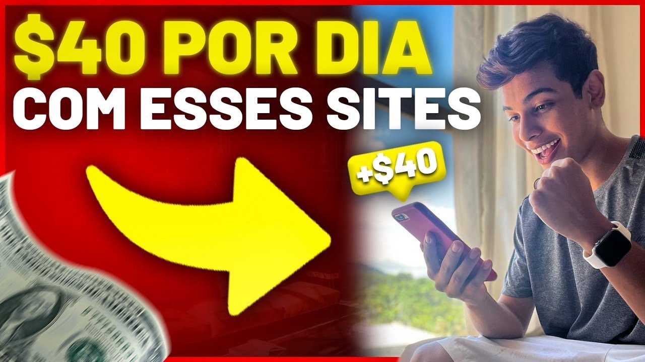 SECRETO! ESSES 3 SITES VÃO TE PAGAR $40 POR DIA! (Dinheiro online)