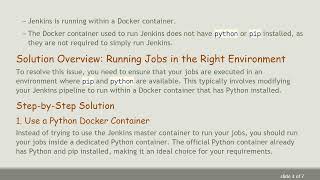 Solving the pip not found in Jenkins build Issue