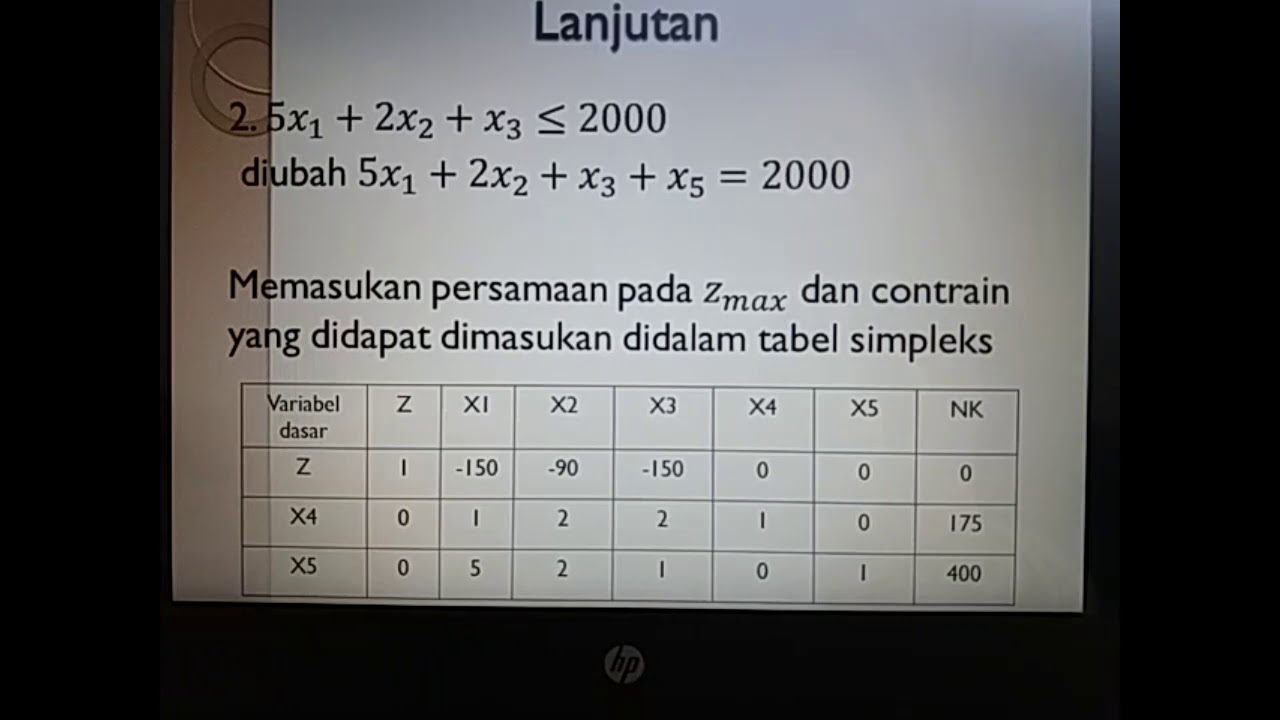 Contoh Metode Simpleks