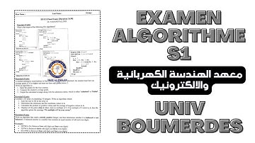 Examen Algorithme S1 Corrigé {INELEC} - Univ Boumerdes (2023/2024)