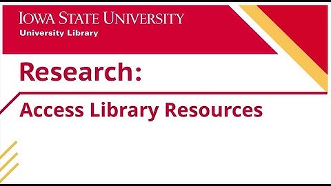 Research: Access Library Resources