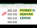 Cómo quitar o poner ceros a la izquierda en Excel