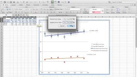 Big data and climate change: adding regression lines, slope and error bars.