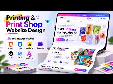 Modern Printing & Print Shop Website Design | Responsive HTML CSS JS Website