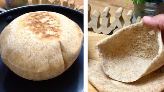 How to make whole wheat pita bread like pro! healthy no sugar and no oil