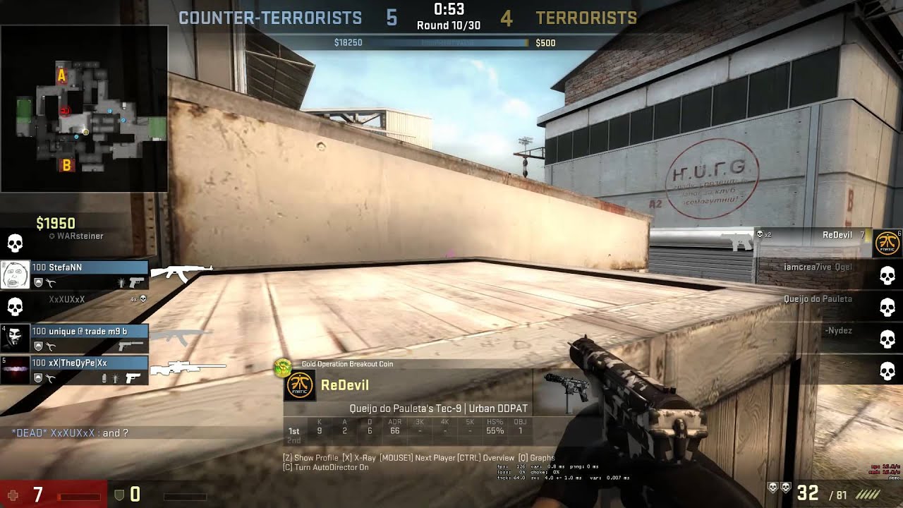 CS:GO Clutch 1vs5 Tec9 No Kevlar - YouTube
