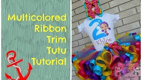 HOW TO: Make a Multicolored Ribbon Trim Tutu Tutorial Walk Through by Just Add A Bow