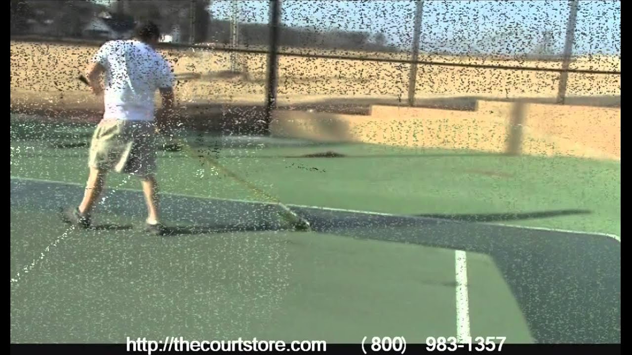How To Surface A Tennis Court Using a Squeegee YouTube