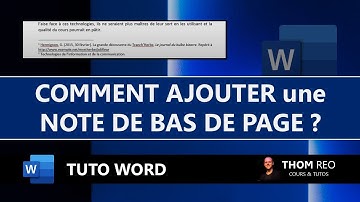 AJOUTER une NOTE DE BAS DE PAGE dans WORD - Tutoriel facile