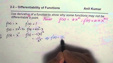 Differentiability of Functions Using Power Rule MCV4U Calculus