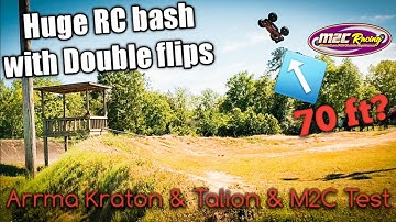 M2C Hinge pin Kit test and install tips, Bashing Arrma Kraton Talion 6s, Huge Double flips. Watch👀
