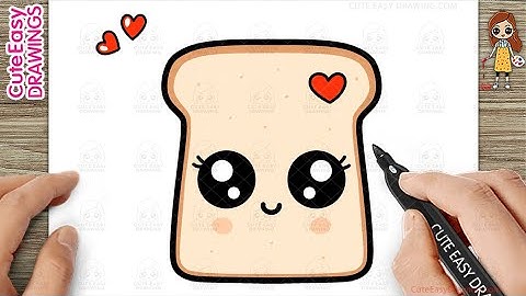 How to draw a cute Bread Easy Step-By-Step Drawing and Coloring for Kids and Toddlers